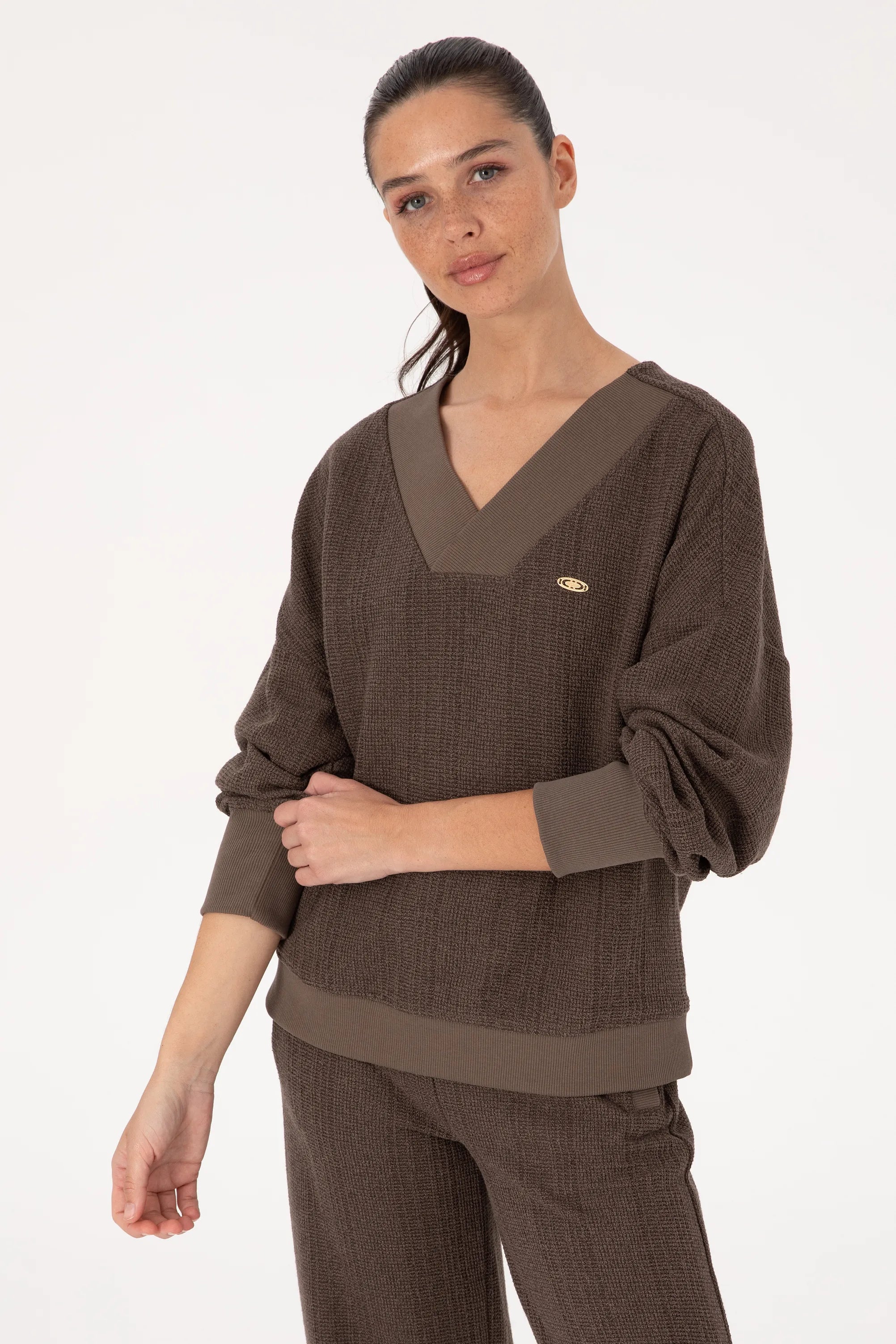 U.S. Polo Assn._Mink_Mink Knitted V-Neck Sweater_G082SZ0820 2242121_VR052_03