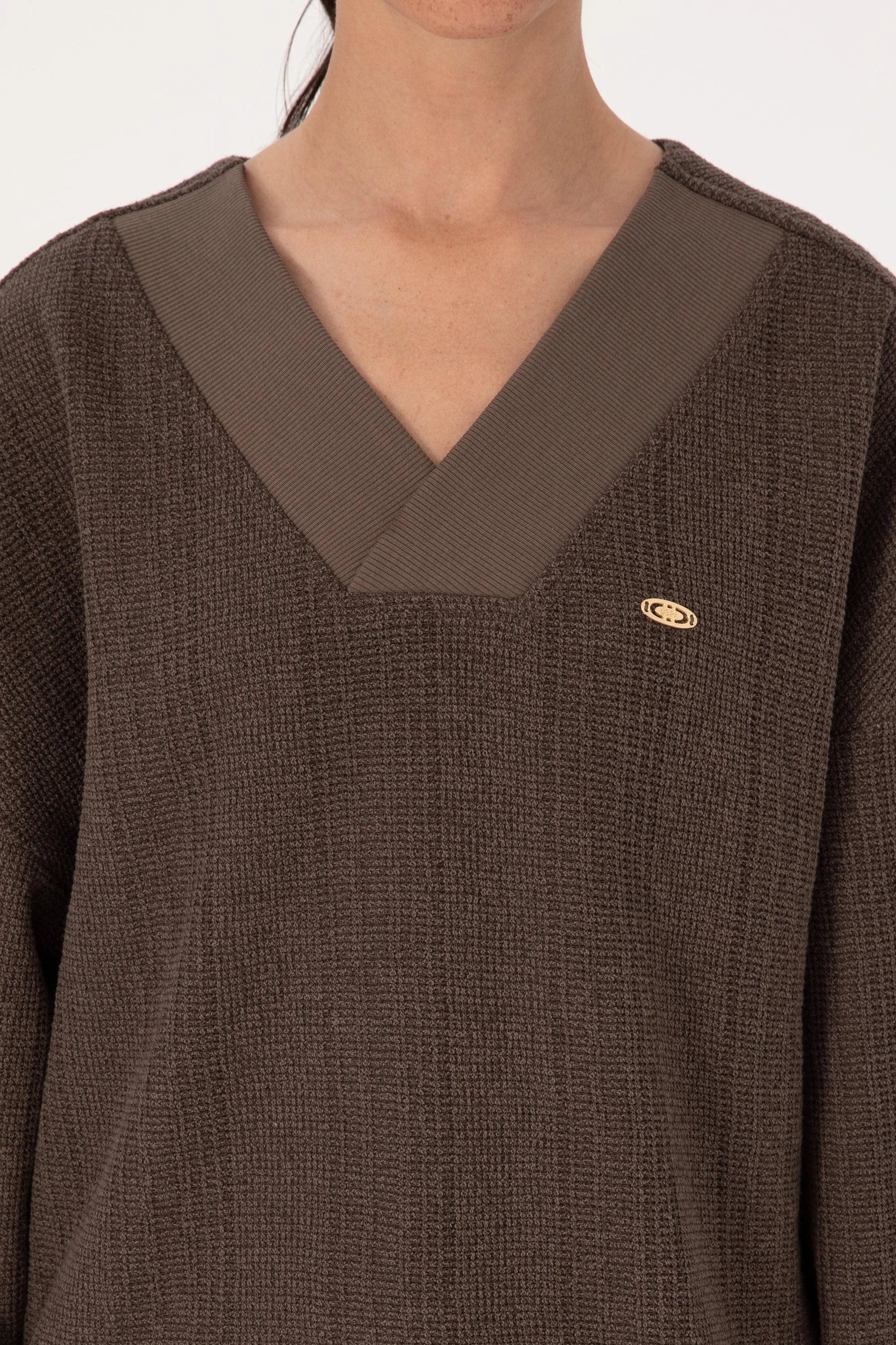 U.S. Polo Assn._Mink_Mink Knitted V-Neck Sweater_G082SZ0820 2242121_VR052_06