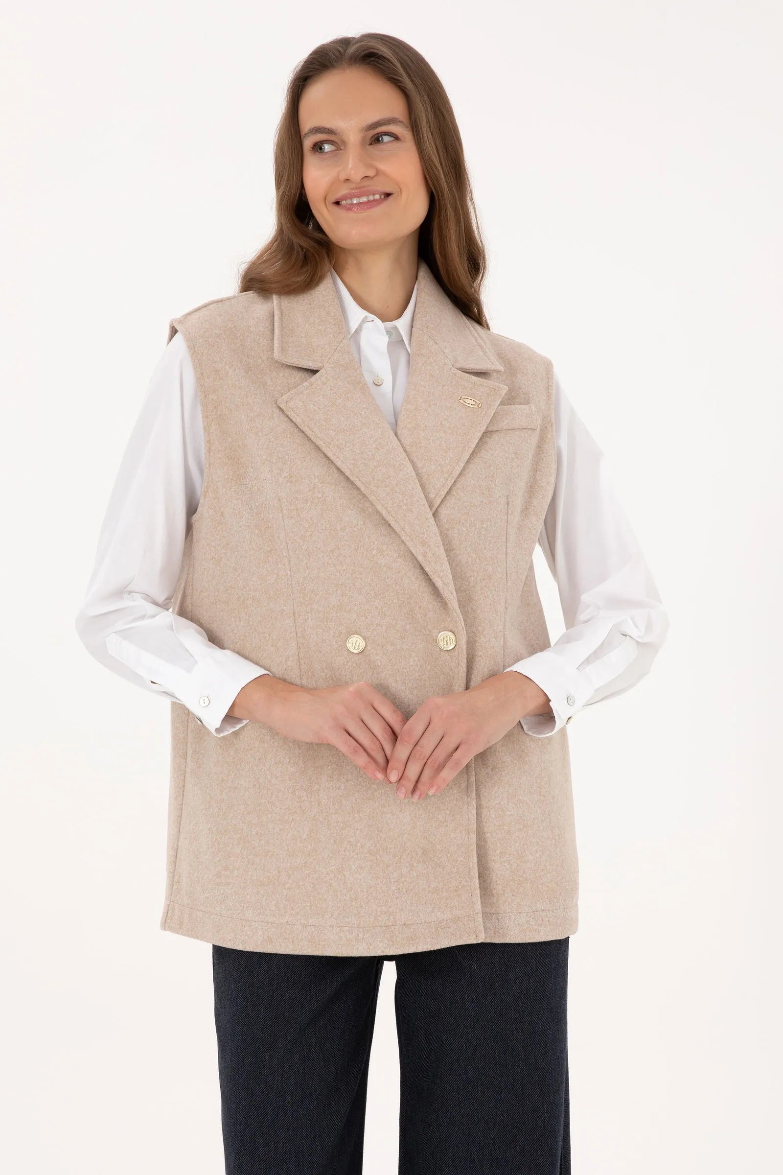 U.S. Polo Assn._Beige_Camel Melange Sweatshirt_G082SZ0820 2335690_VR122_01