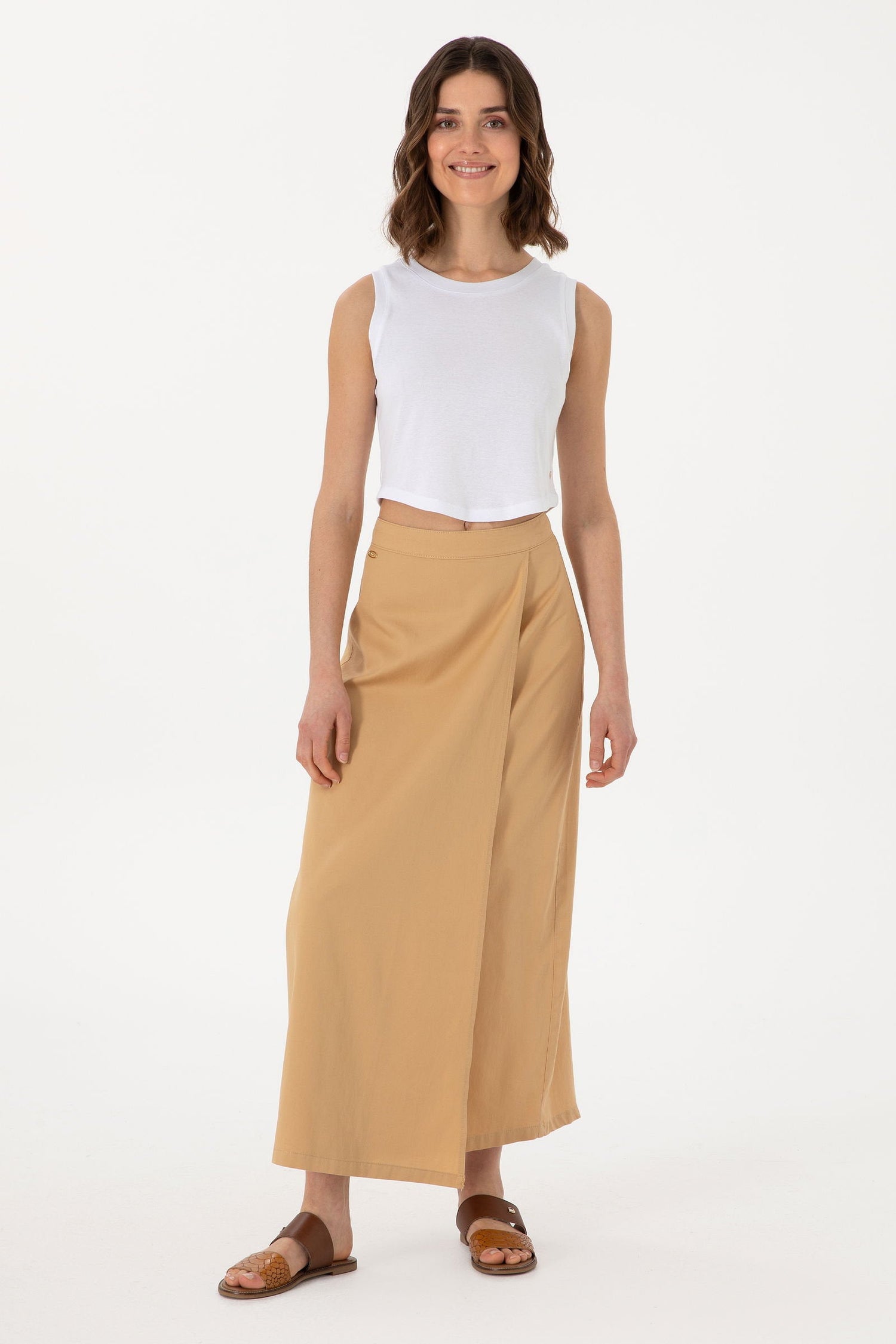 U.S. Polo Assn._Camel Long Skirt_G082SZ0980 2109752_VR015_01