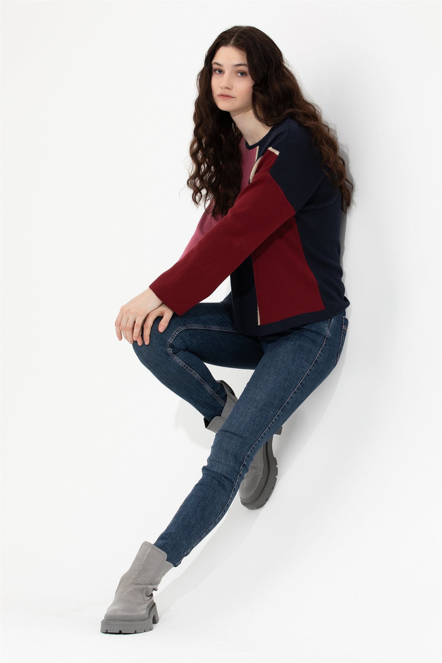 Dark Blue Knitting Jumper