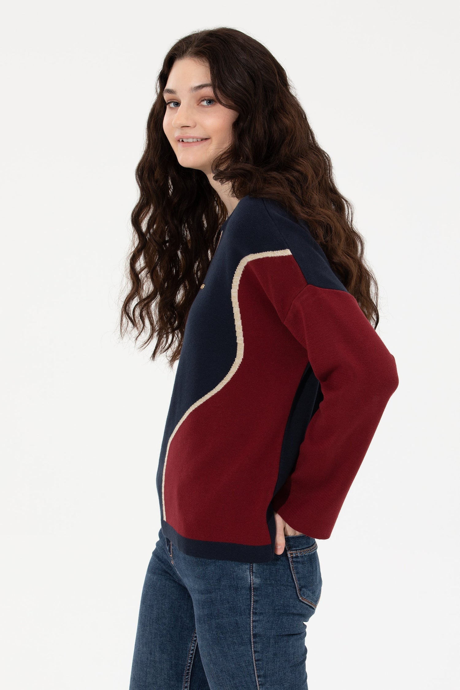 Dark Blue Knitting Jumper