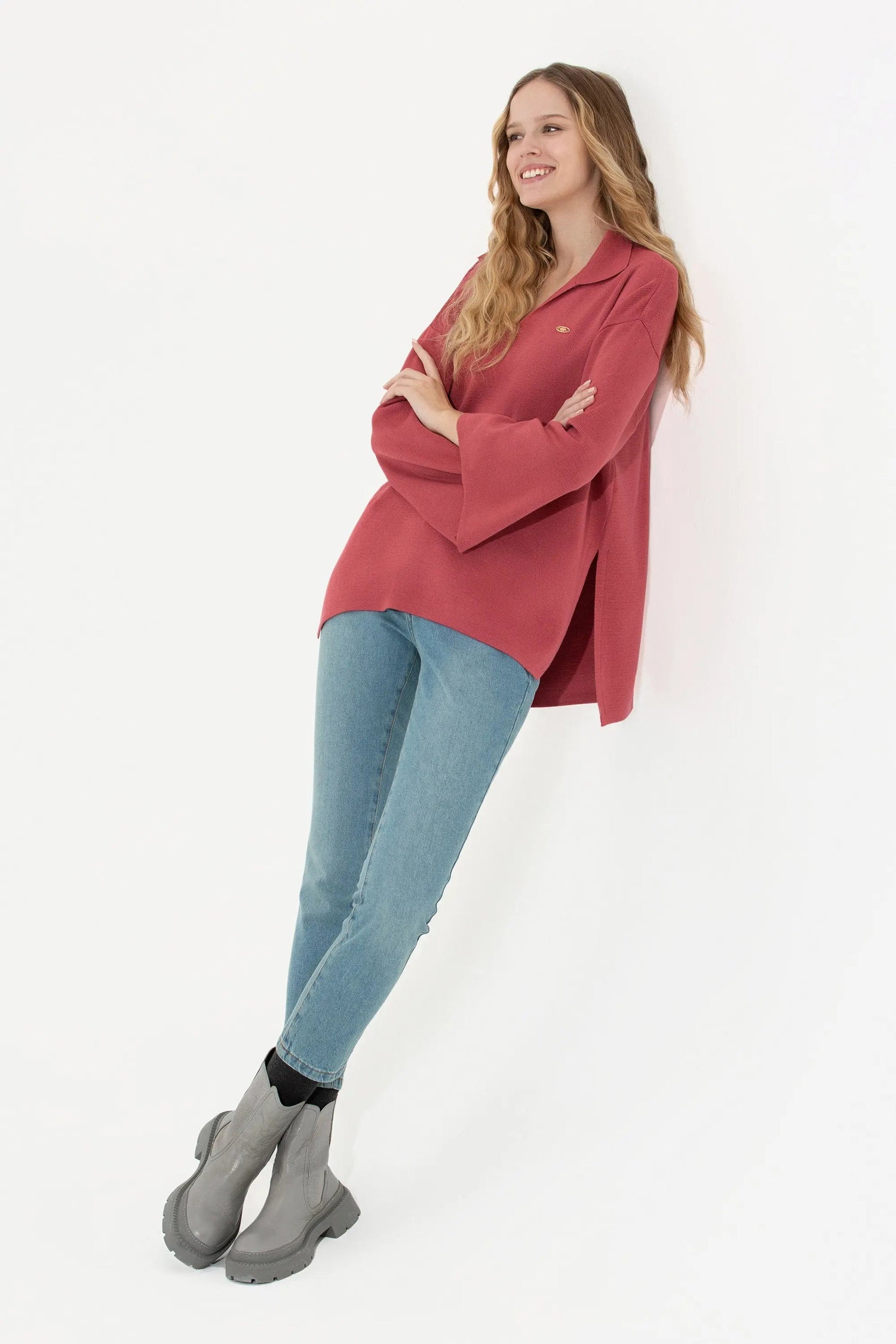 Mauve Knitting Jumper - BEVAVA