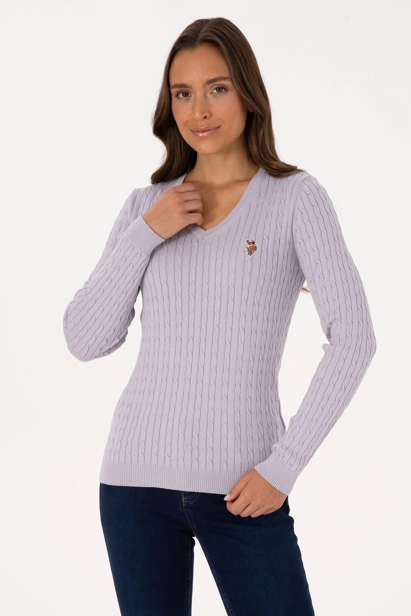 U.S. Polo Assn._Lavender_Lavender Knitted Pullover_G082SZ0TK0 2226089_VR245_01
