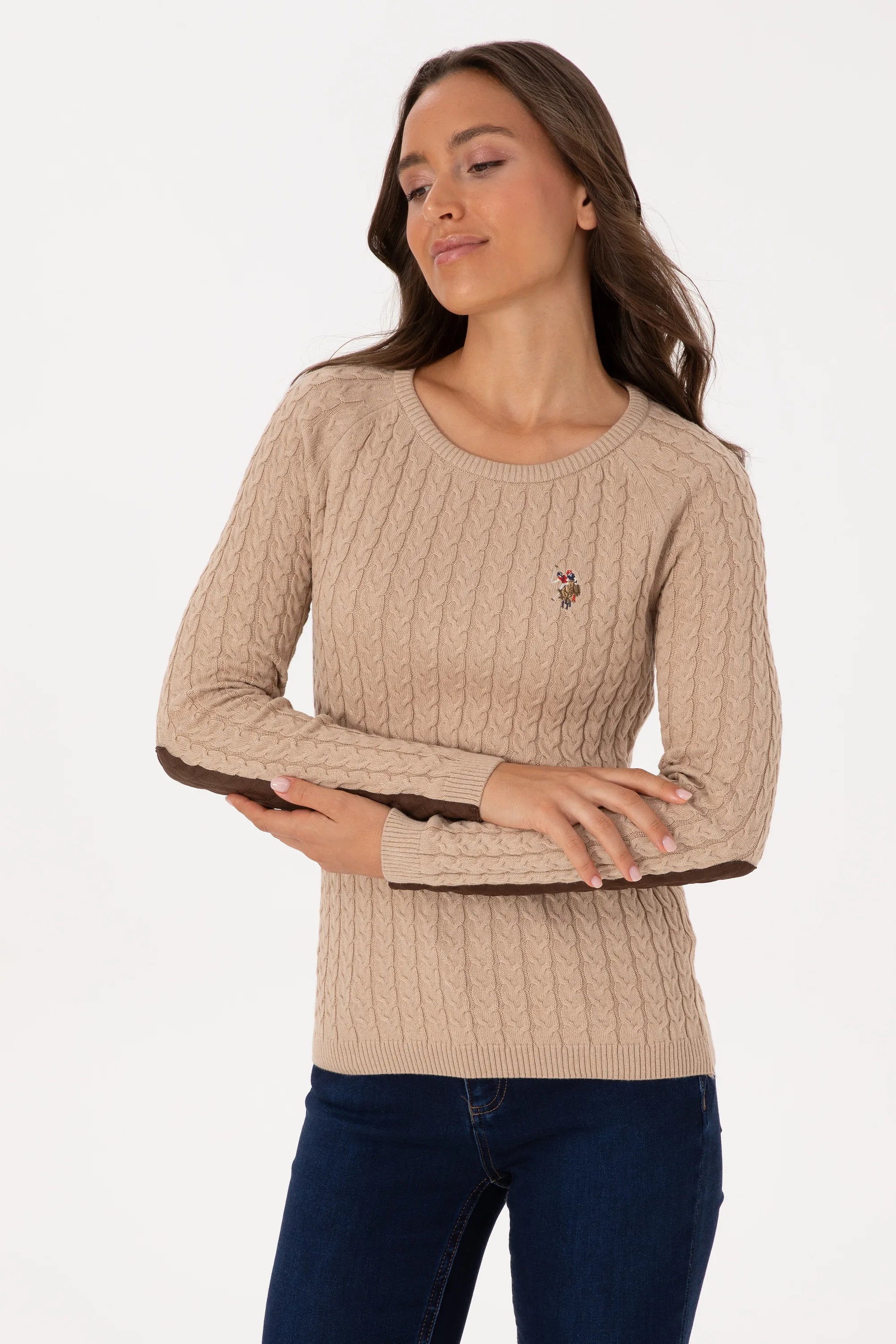 U.S. Polo Assn._Sand Melange_Sand Melange Knitted Pullover_G082SZ0TK0 2226135_VR123_03