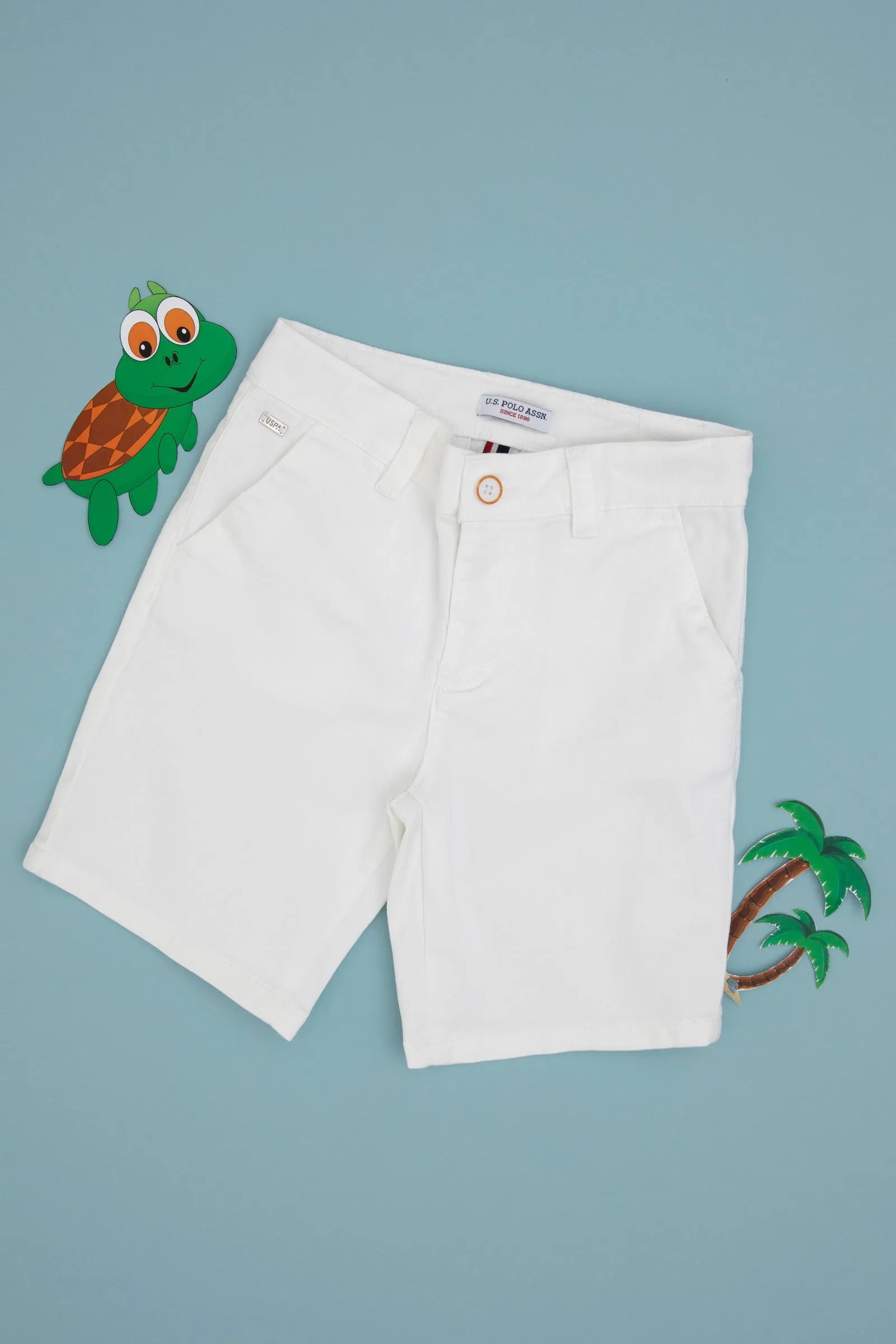 U.S. Polo Assn. White Boys White Woven Bermuda Capri SKU: G083GL0310 2108962_VR013 Image 01