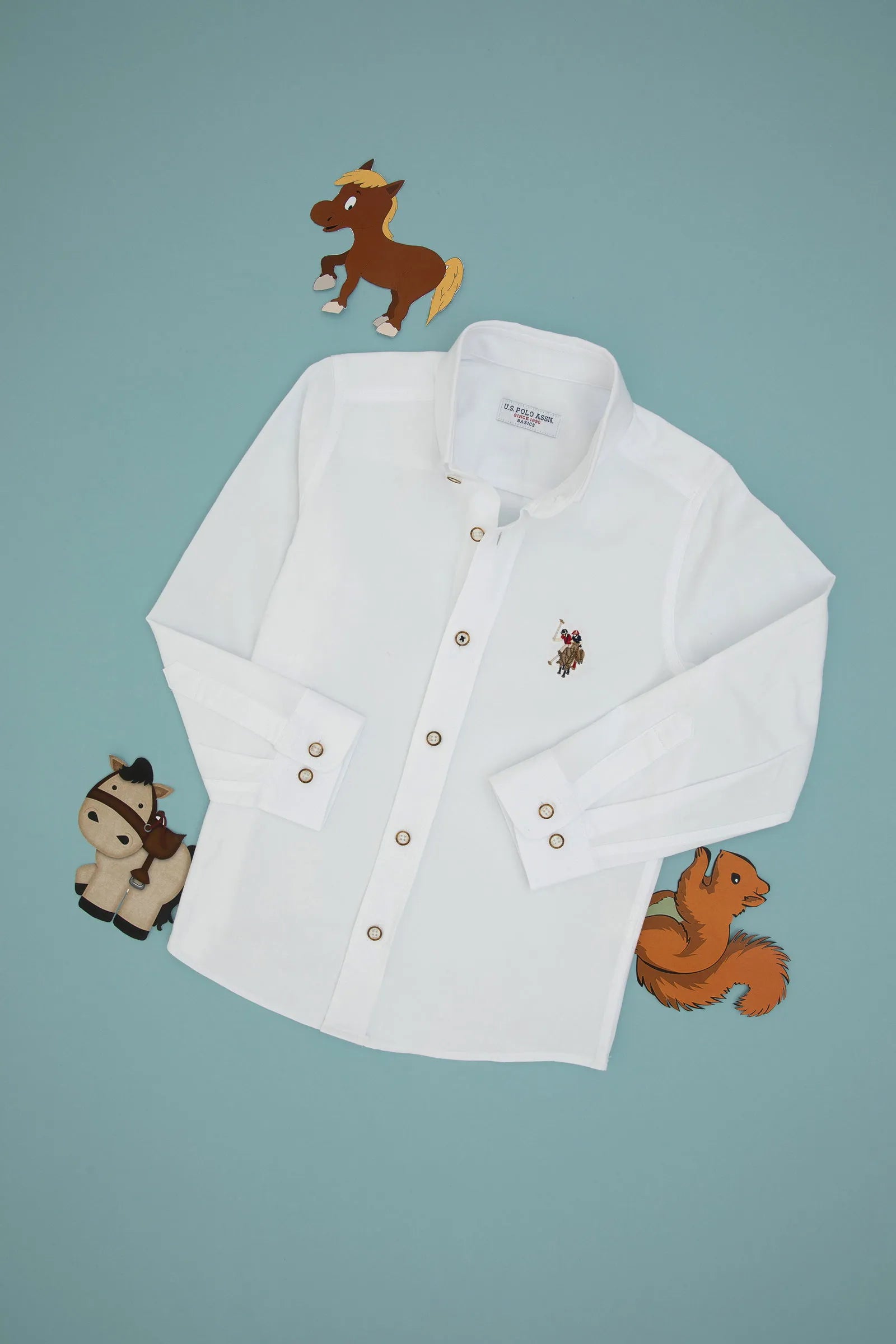 U.S. Polo Assn. White Boys White Shirt Long Sleeve SKU: G083SZ0040 2084425_VR013 Image 01