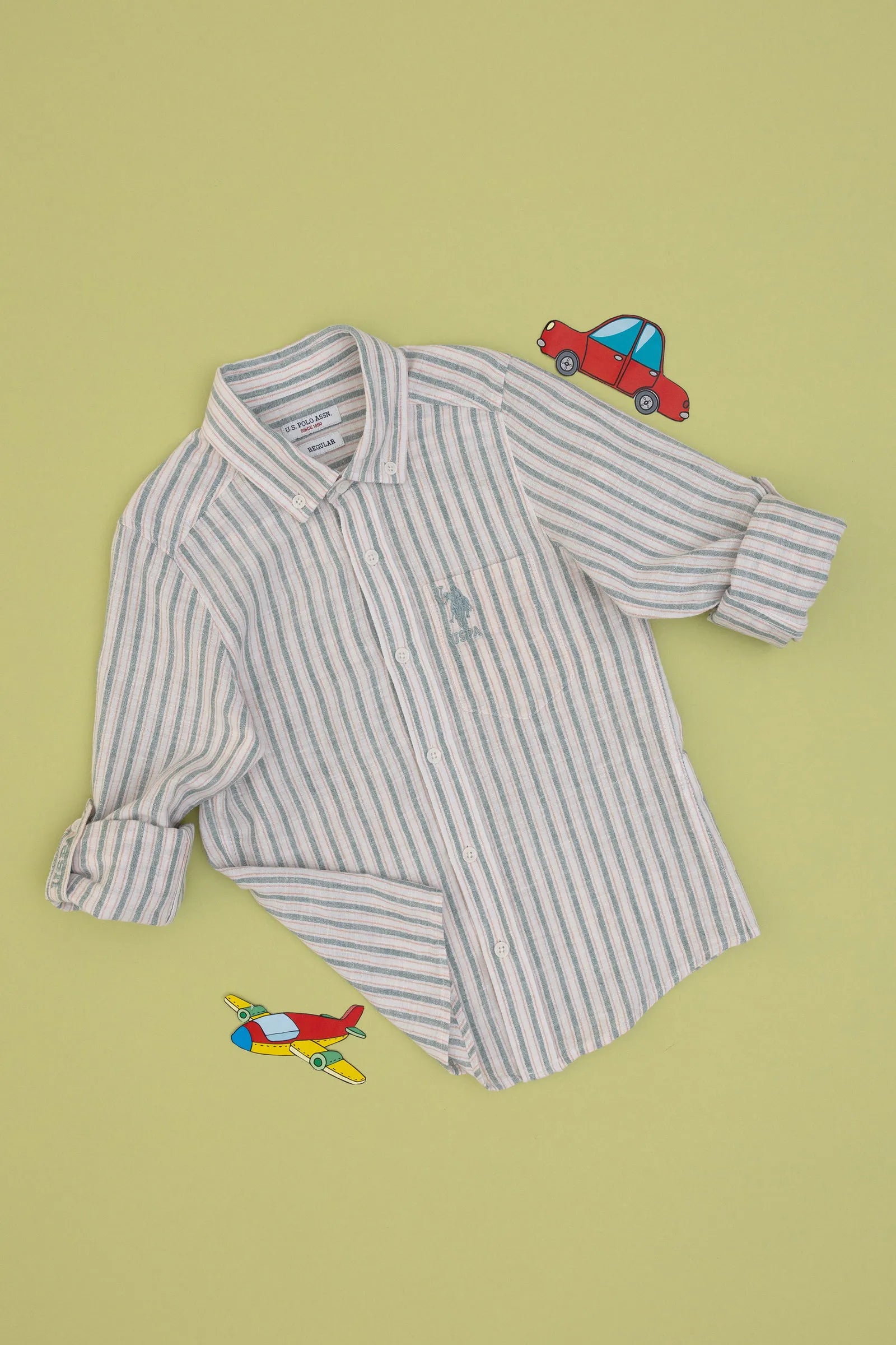 U.S. Polo Assn. Melon Boys Melon Shirt Long Sleeve SKU: G083SZ0040 2107882_VR202 Image 01
