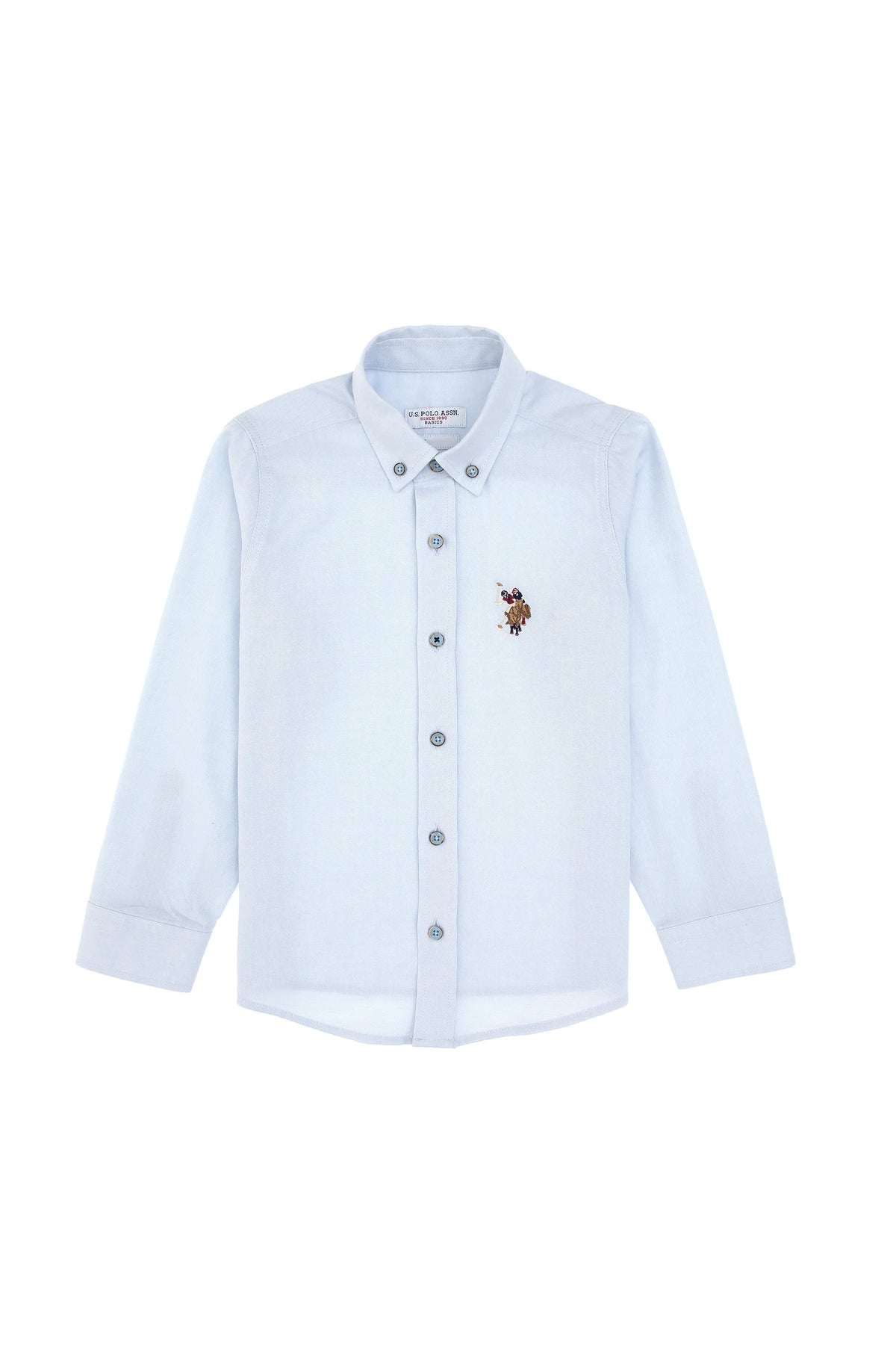 U.S. Polo Assn. Light Blue Boys Light Blue Long Sleeve Oxford Shirt SKU: G083SZ0040 2225813_VR003 Image 02
