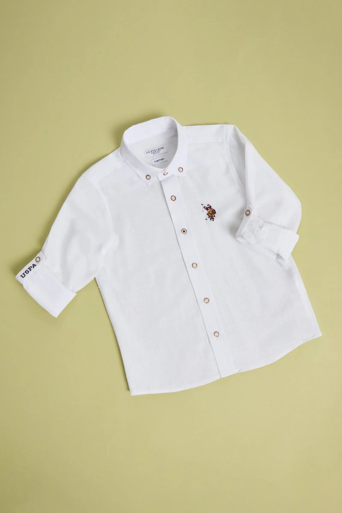 U.S. Polo Assn. White Boys White Long Sleeve Oxford Shirt SKU: G083SZ0040 PU-8822_VR013 Image 01
