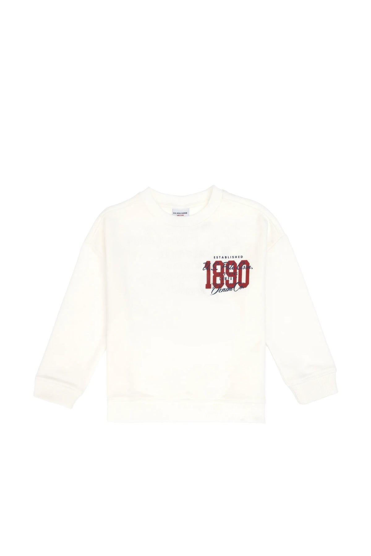 U.S. Polo Assn. Ecru Boys Ecru Crew Neck Printed Sweatshirt SKU: G083SZ0820 2236259_VR019 Image 02