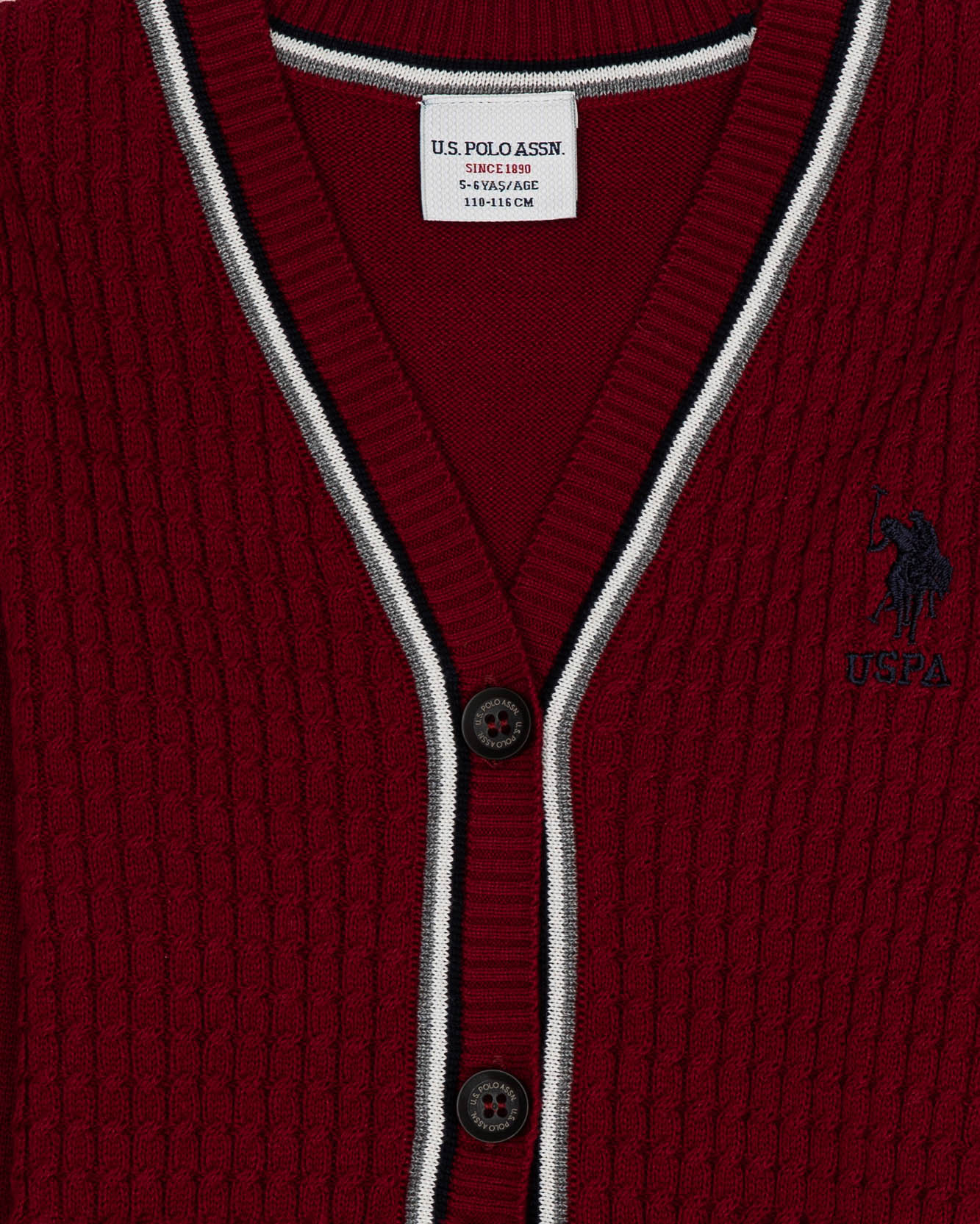 Red Knitting Cardigan U.S. Polo Assn.