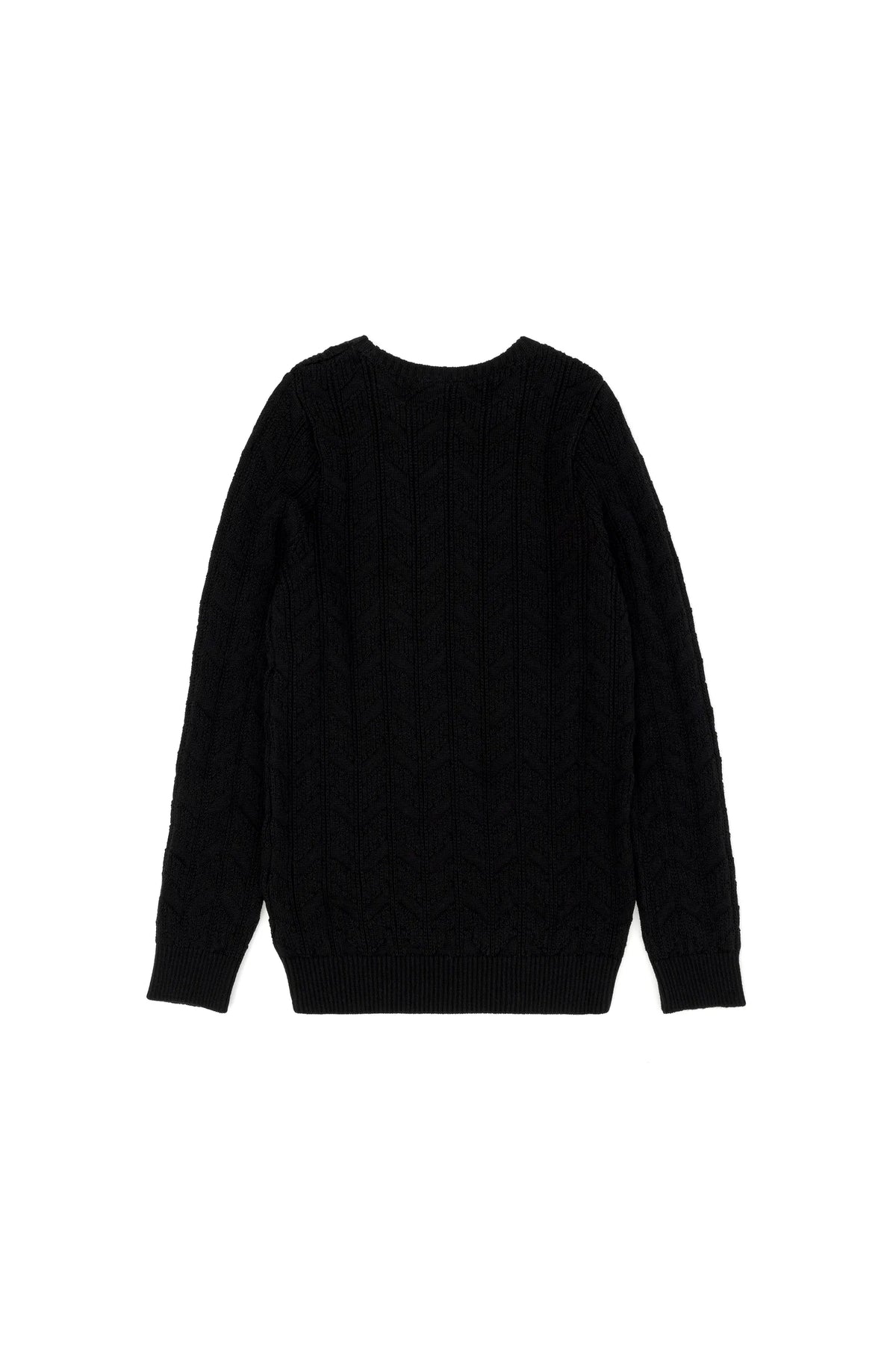 U.S. Polo Assn. Black Boys Black Cable Knit Crew Neck Sweater SKU: G083SZ0TK0 1629981_VR046 Image 02