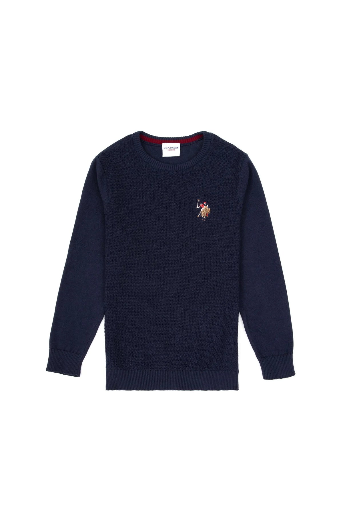 U.S. Polo Assn. Navy Boys Navy Fine Knit Crew Neck Sweater SKU: G083SZ0TK0 2227464_VR033 Image 01