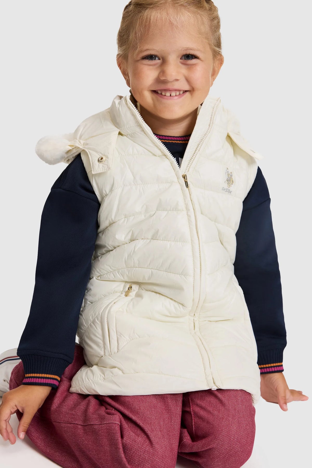 U.S. Polo Assn. Pearl Girls Pearl Hooded Padded Vest Jacket SKU: G084SZ0100 PU-13449_VR256 Image 01