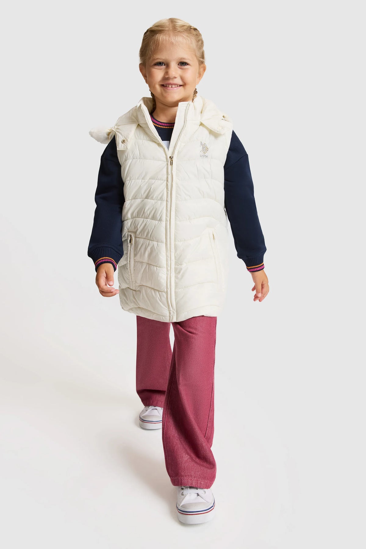 U.S. Polo Assn. Pearl Girls Pearl Hooded Padded Vest Jacket SKU: G084SZ0100 PU-13449_VR256 Image 04