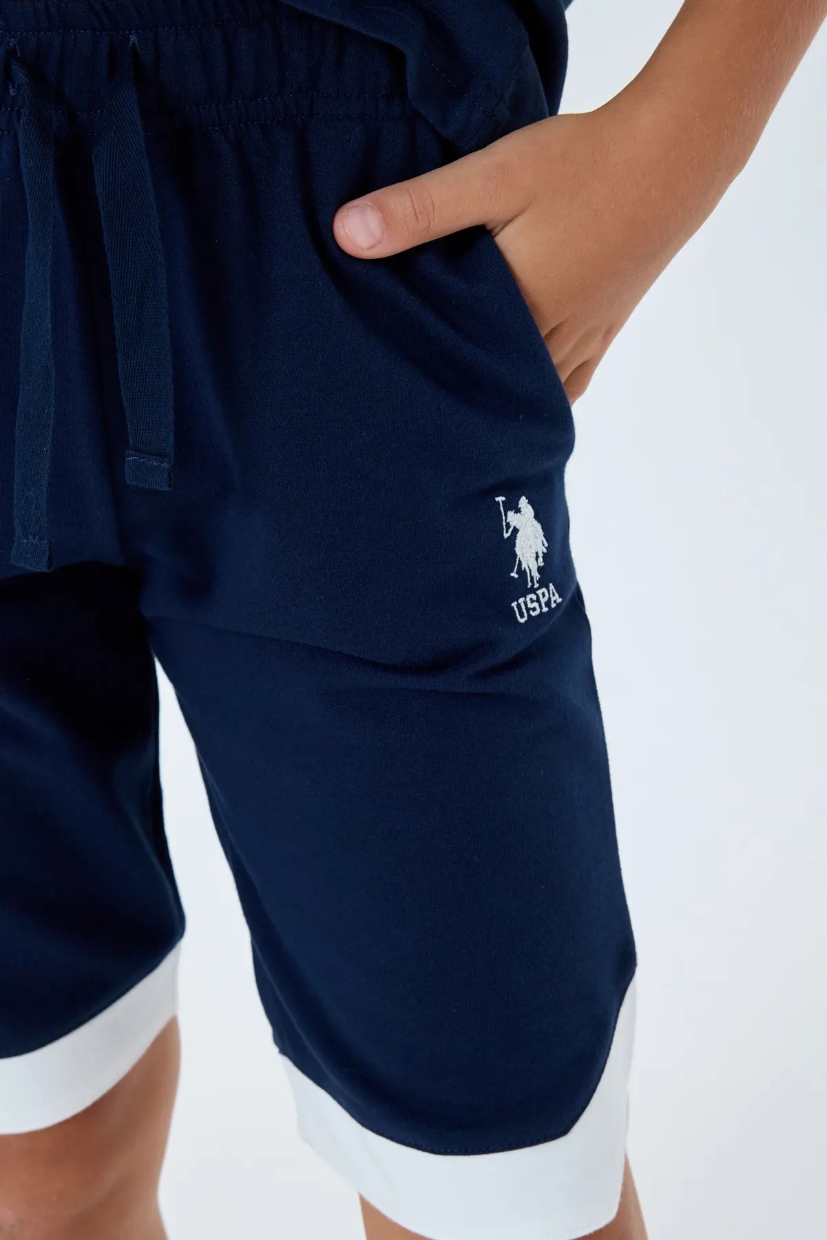 U.S. Polo Assn. Navy Boys Navy Two Pieces Set SKU: US2403_Navy Image 03