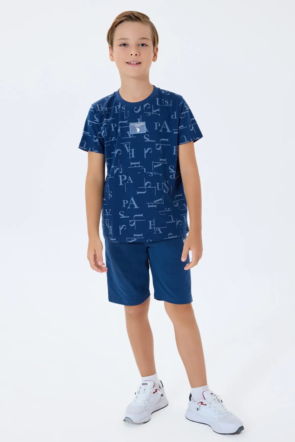 U.S. Polo Assn. Dark Indigo Boys Dark Indigo Two Pieces Set SKU: US2411_Dark Indigo Image 05