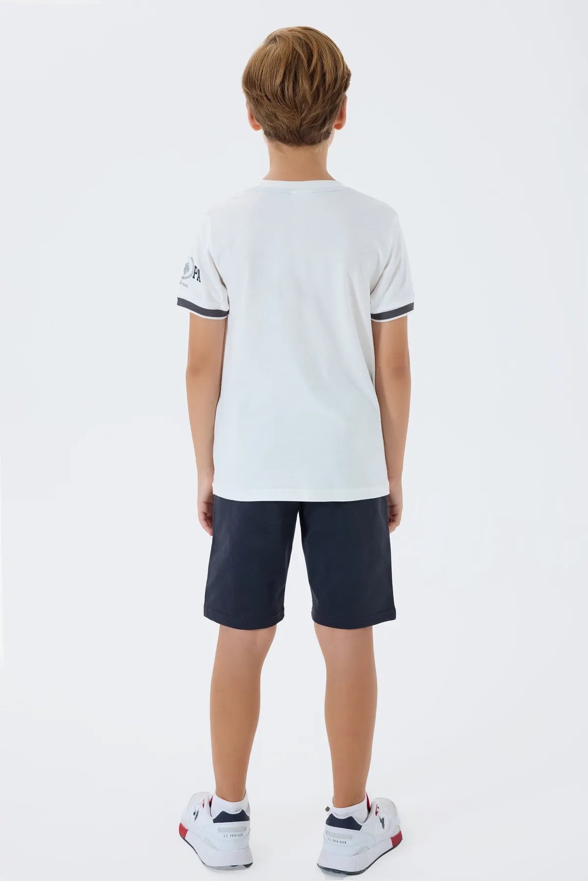 U.S. Polo Assn. White Boys White Two Pieces Set SKU: US2424_White Image 04