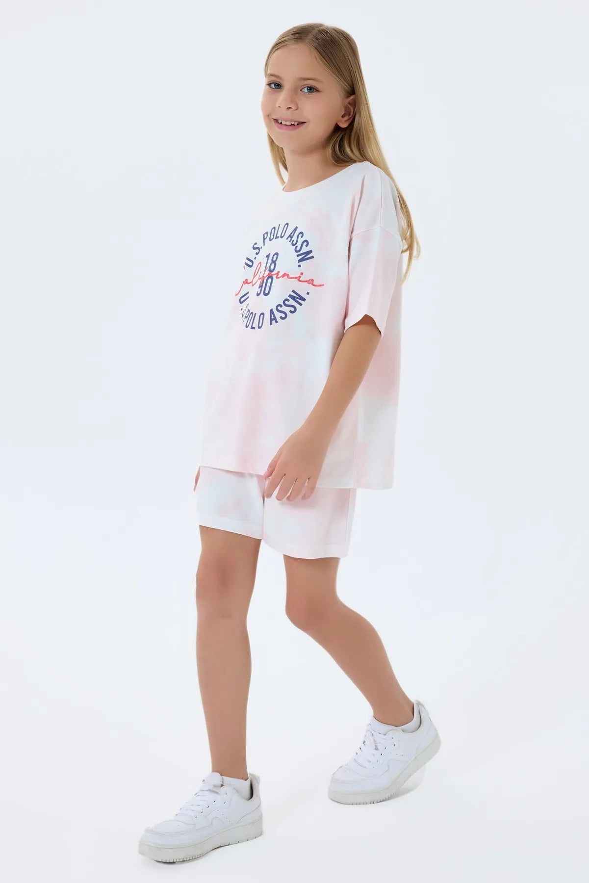 U.S. Polo Assn. Coral Girls Coral Two Pieces Set SKU: US2514_Coral Image 05