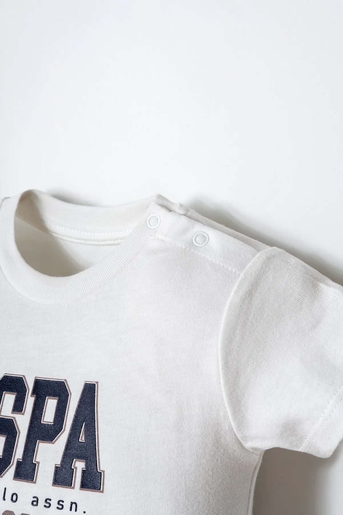 U.S. Polo Assn. White Baby Boy White T-Shirt and Short Set SKU: USB2923_White Image 02