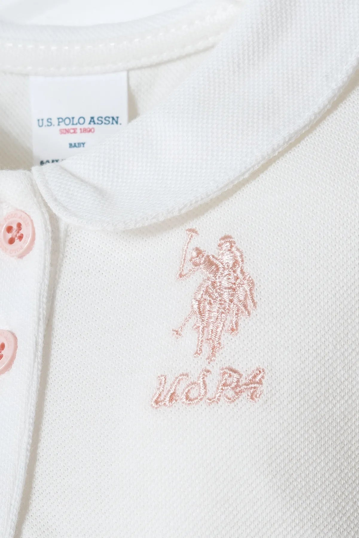 U.S. Polo Assn. White Baby Girl White T-Shirt and Short Set SKU: USB3028_White Image 02