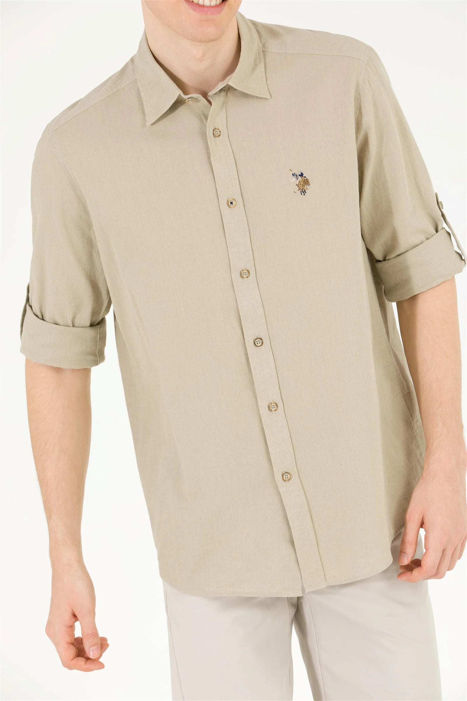 Beige Long Sleeve Shirt