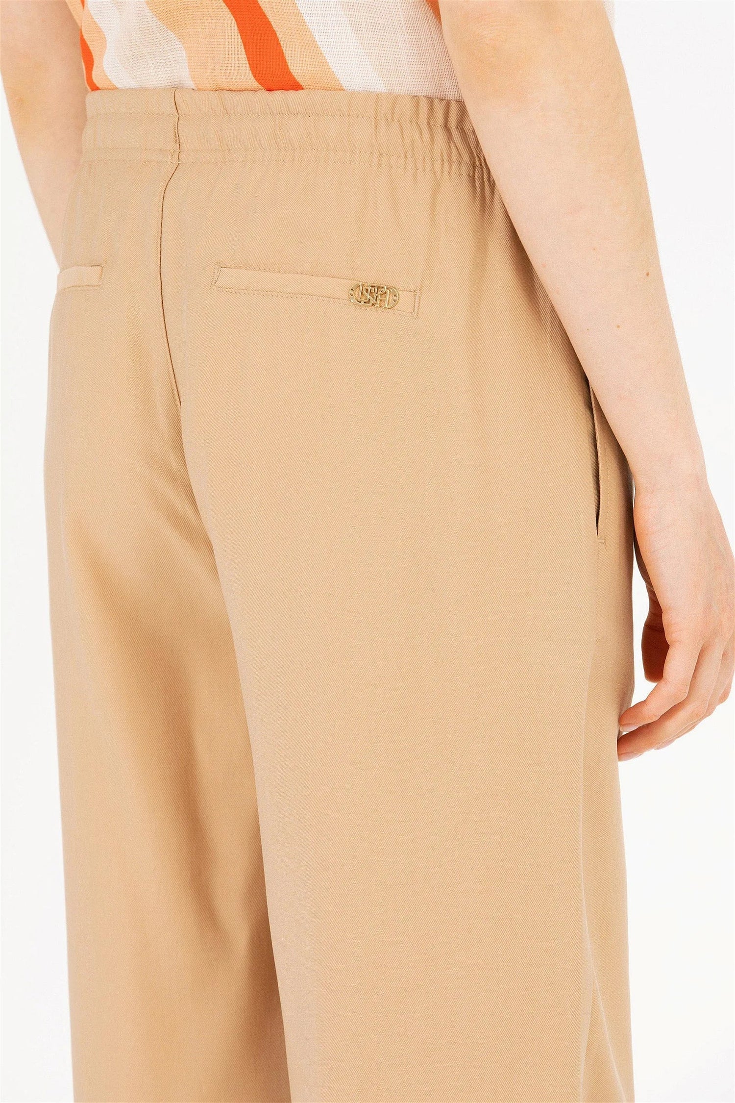 Beige Wide Leg Palazzo Trouser With Side Slits - BEVAVA