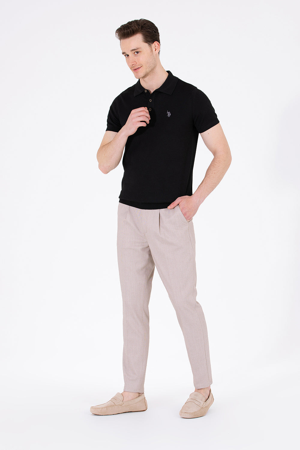 Black Short Sleeve Polo Shirt