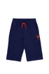Blue Knitted Shorts With Black Drawstrings - BEVAVA