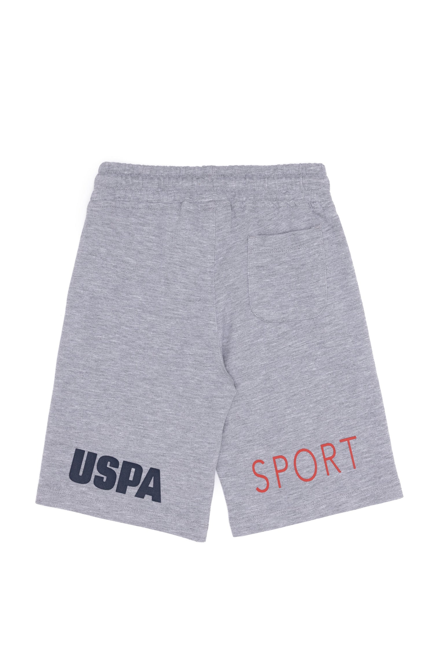 Grey Knitted Shorts With Black Drawstrings