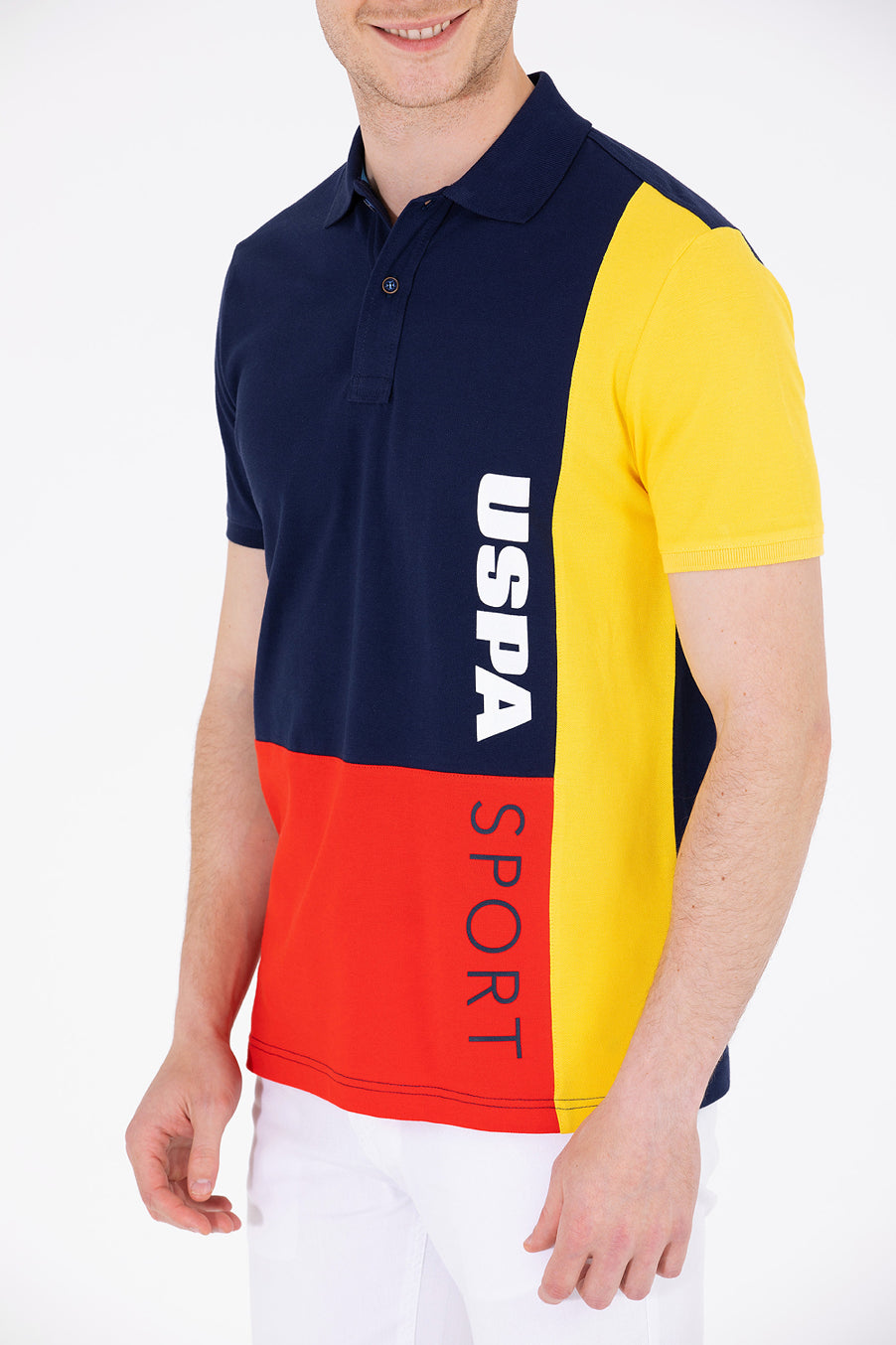 Multi-Color Color Block Short Sleeve Polo Shirt - BEVAVA