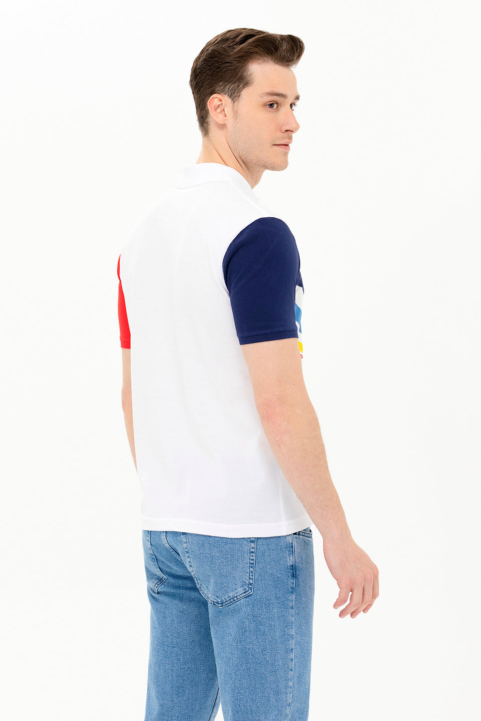 Multi-Color Color Block Short Sleeve Polo Shirt - BEVAVA