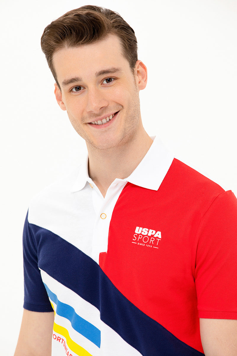 Multi-Color Color Block Short Sleeve Polo Shirt - BEVAVA