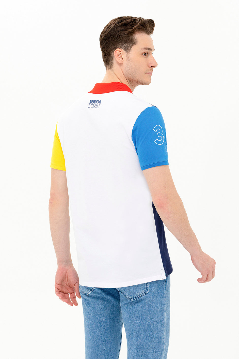 Multi-Color Color Block Short Sleeve Polo Shirt - BEVAVA