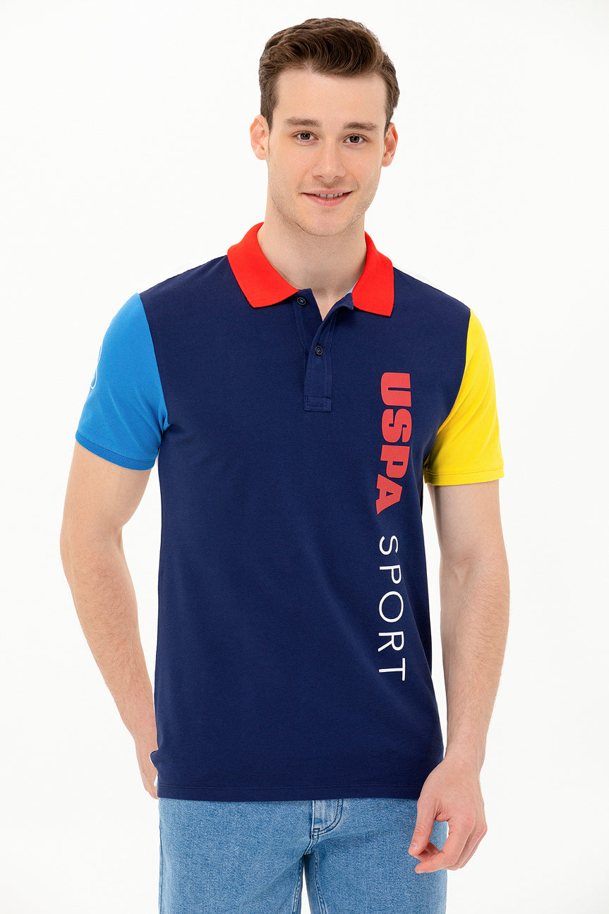 Multi-Color Color Block Short Sleeve Polo Shirt - BEVAVA