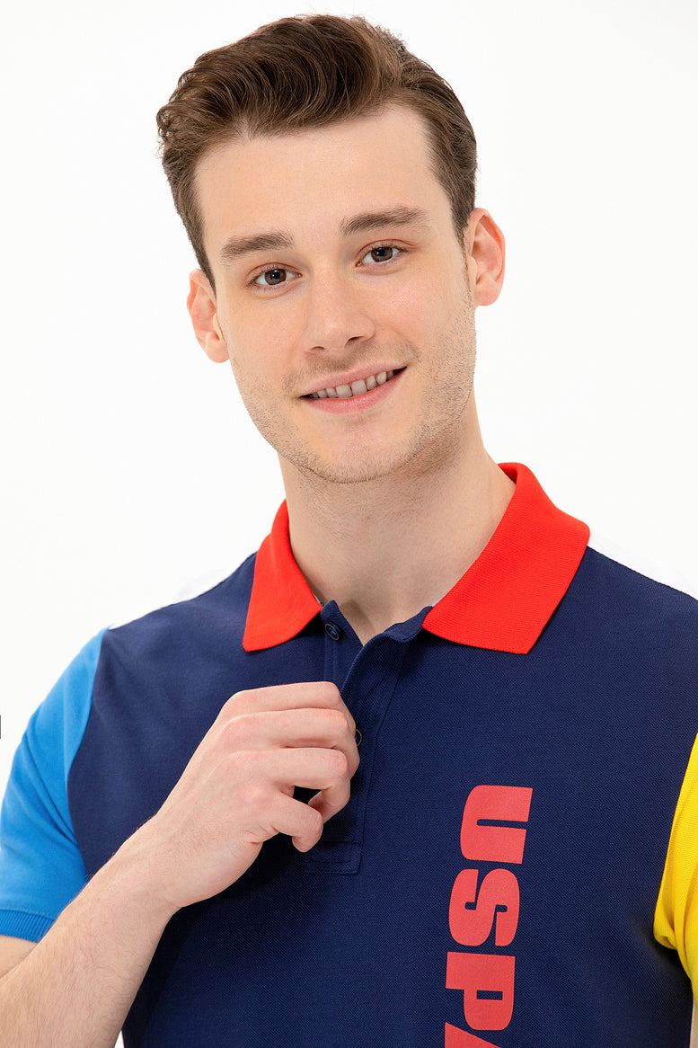 Multi-Color Color Block Short Sleeve Polo Shirt - BEVAVA