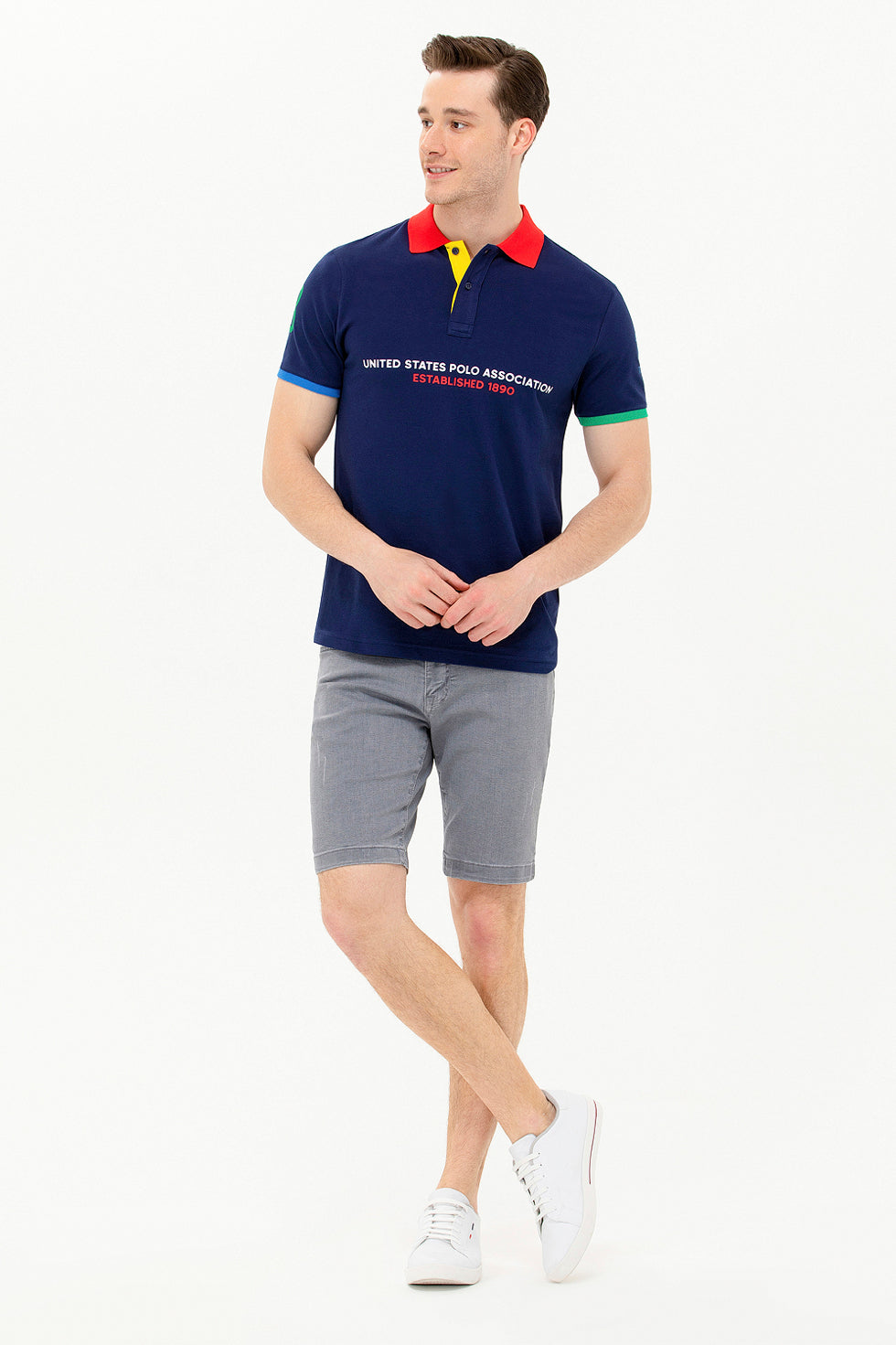 Multi-Color Short Sleeve Polo Shirt - BEVAVA