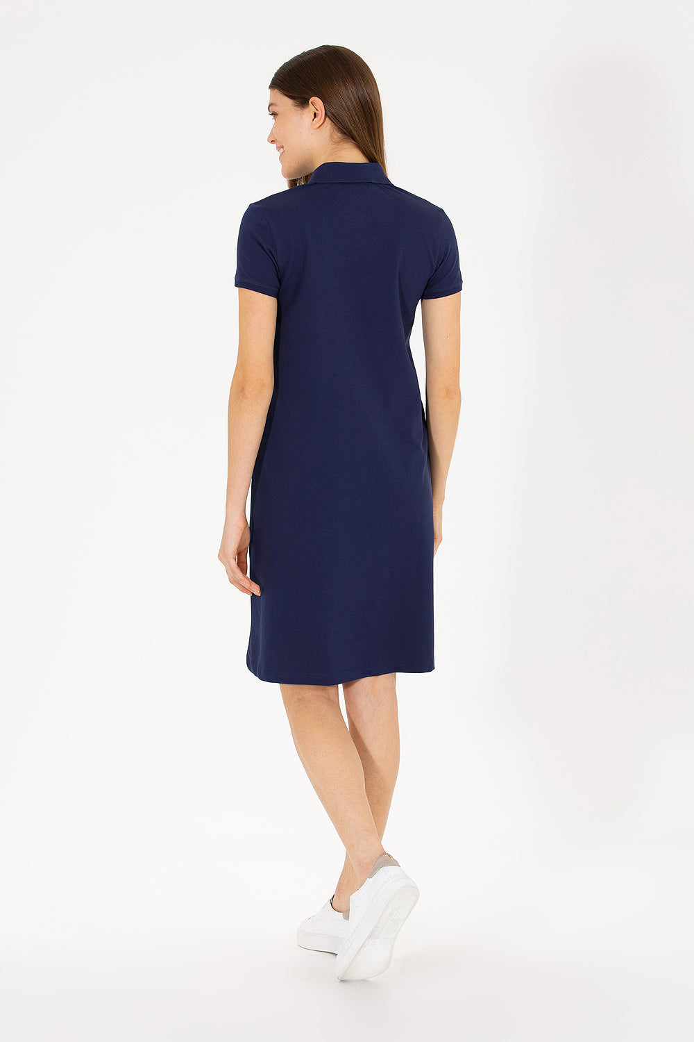 Navy Blue Short Sleeve Dress