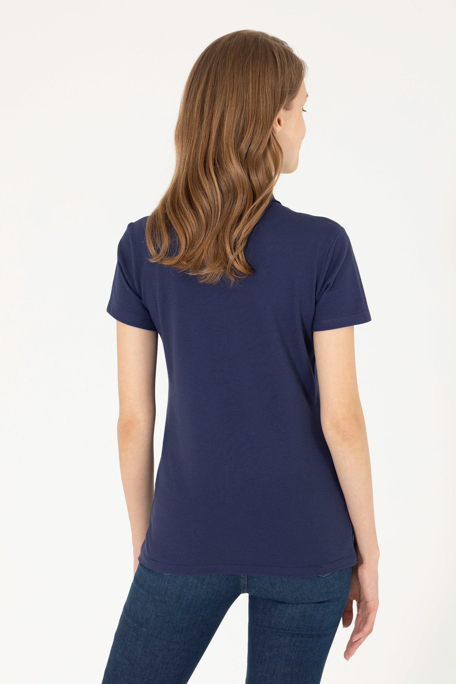 Navy Blue Short Sleeve Graphic Polo Shirt