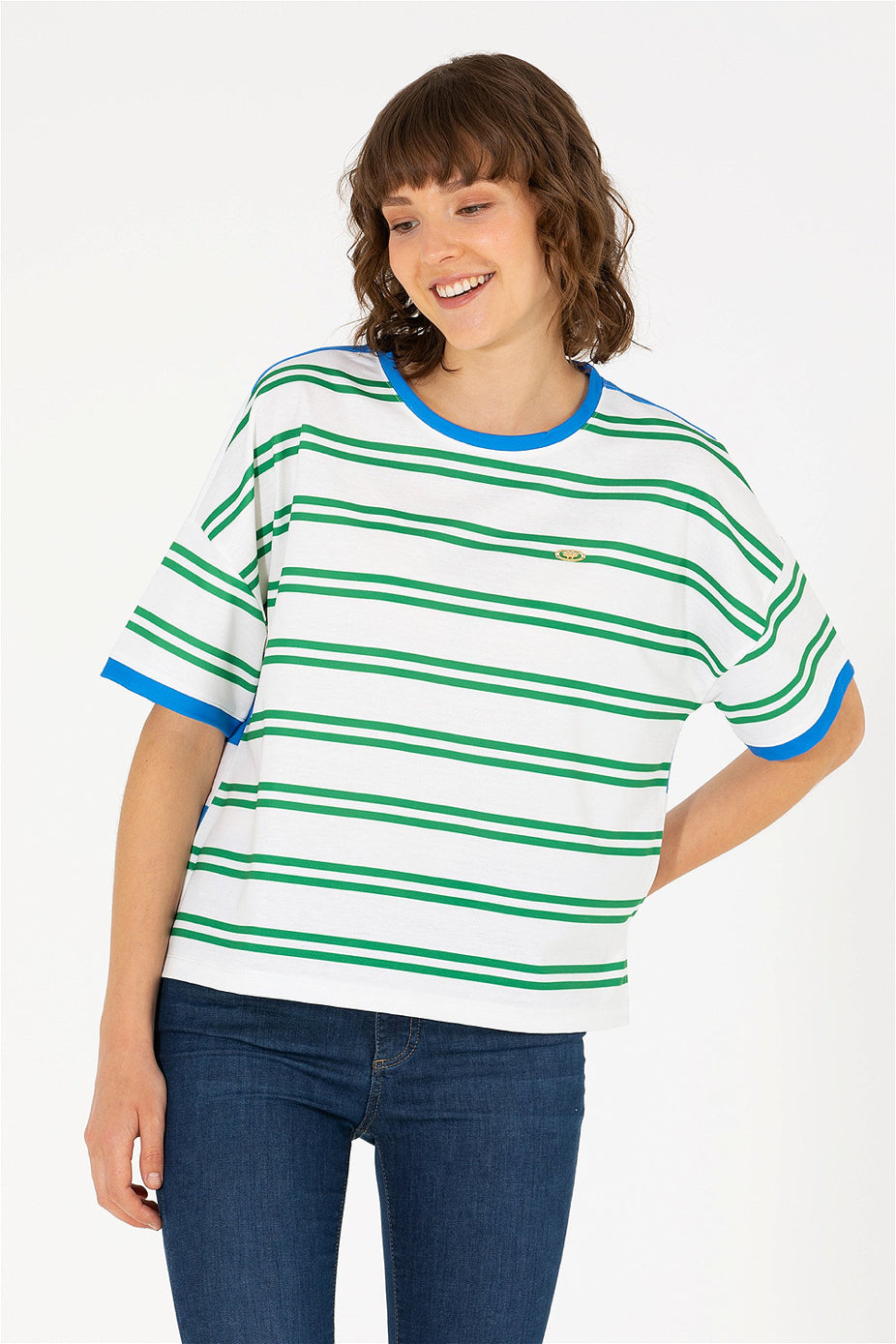 Oversized Striped Short Sleeve T-Shirt