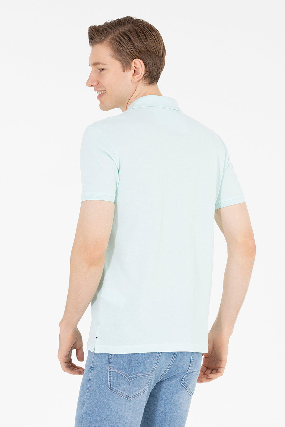 Pale Blue Short Sleeve Polo Shirt