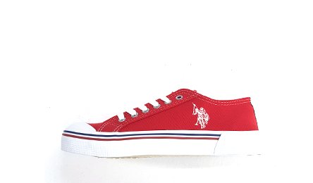 Red And White Low Top Trainers - BEVAVA