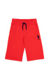Red Knitted Shorts With Black Drawstrings - BEVAVA