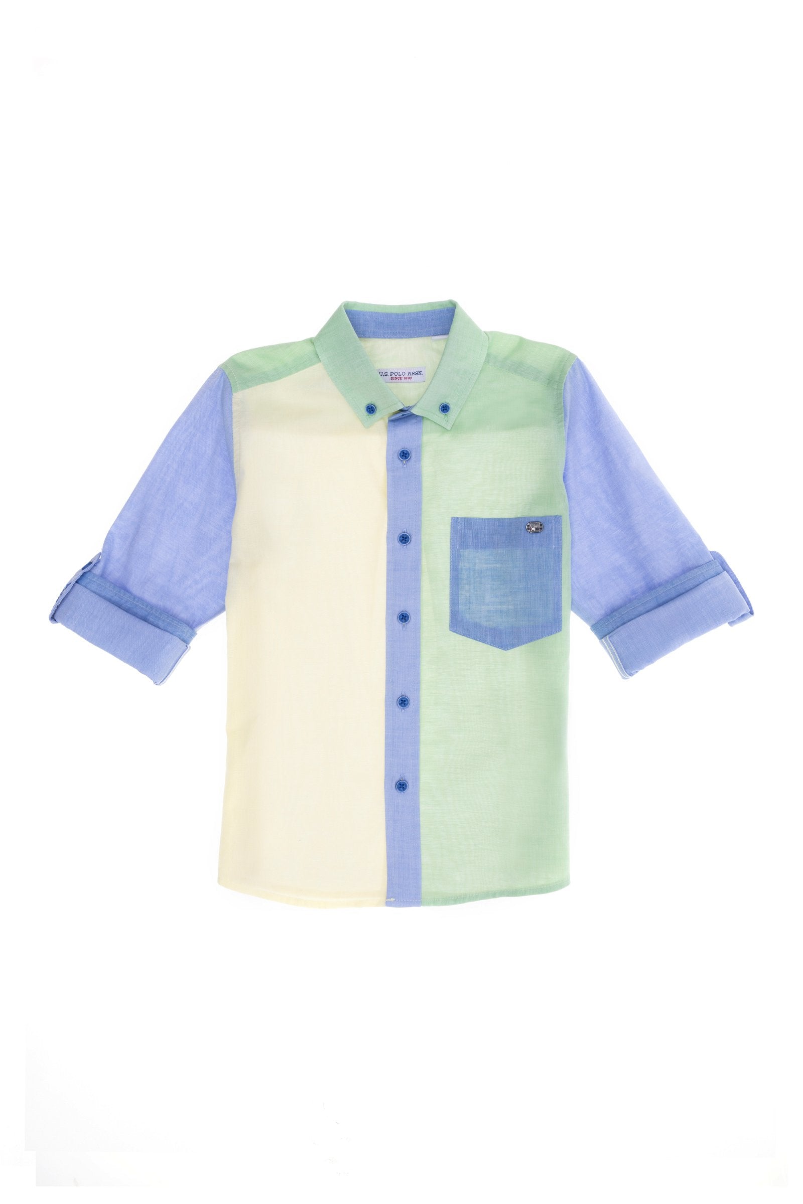 Short Sleeve Color Block Shirt - BEVAVA