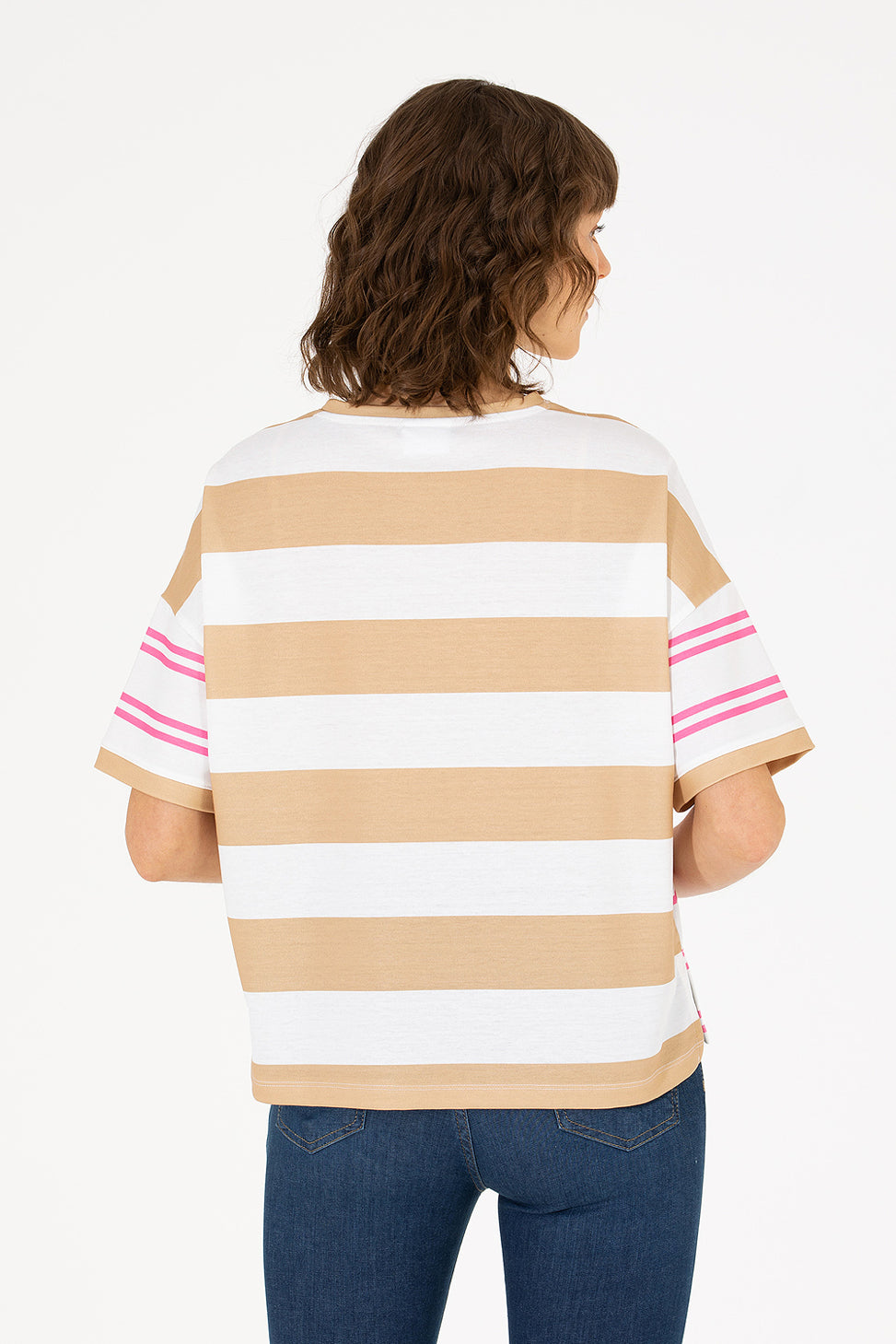 Striped Over-Sized Short Sleeve T-Shirt