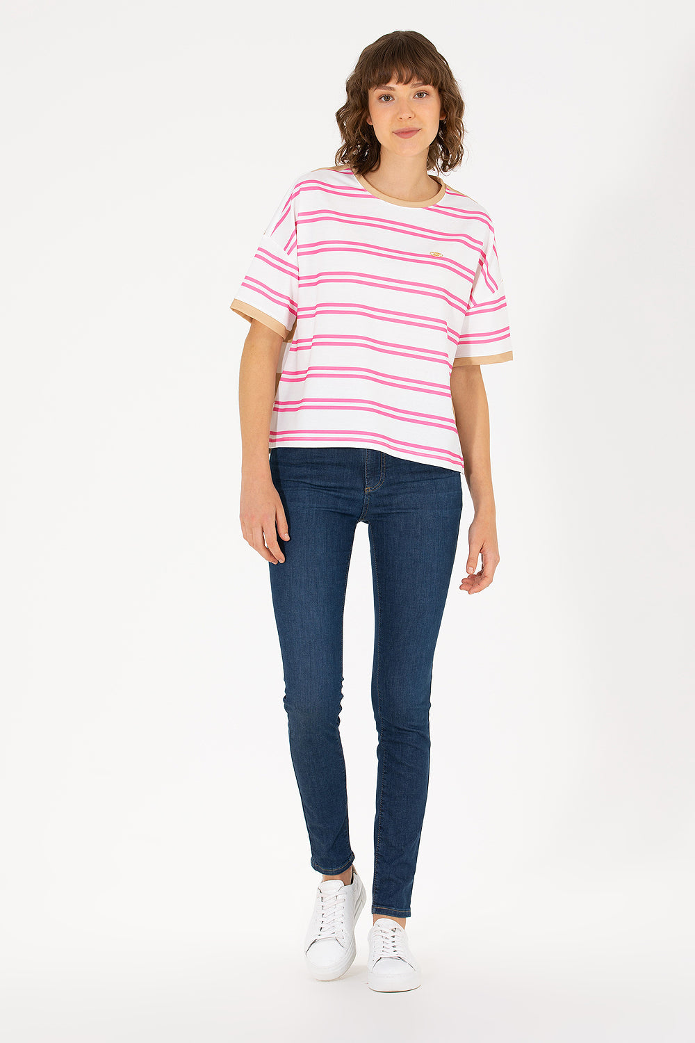 Striped Over-Sized Short Sleeve T-Shirt