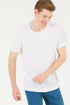 White Short Sleeve Round Neck T-Shirt - BEVAVA