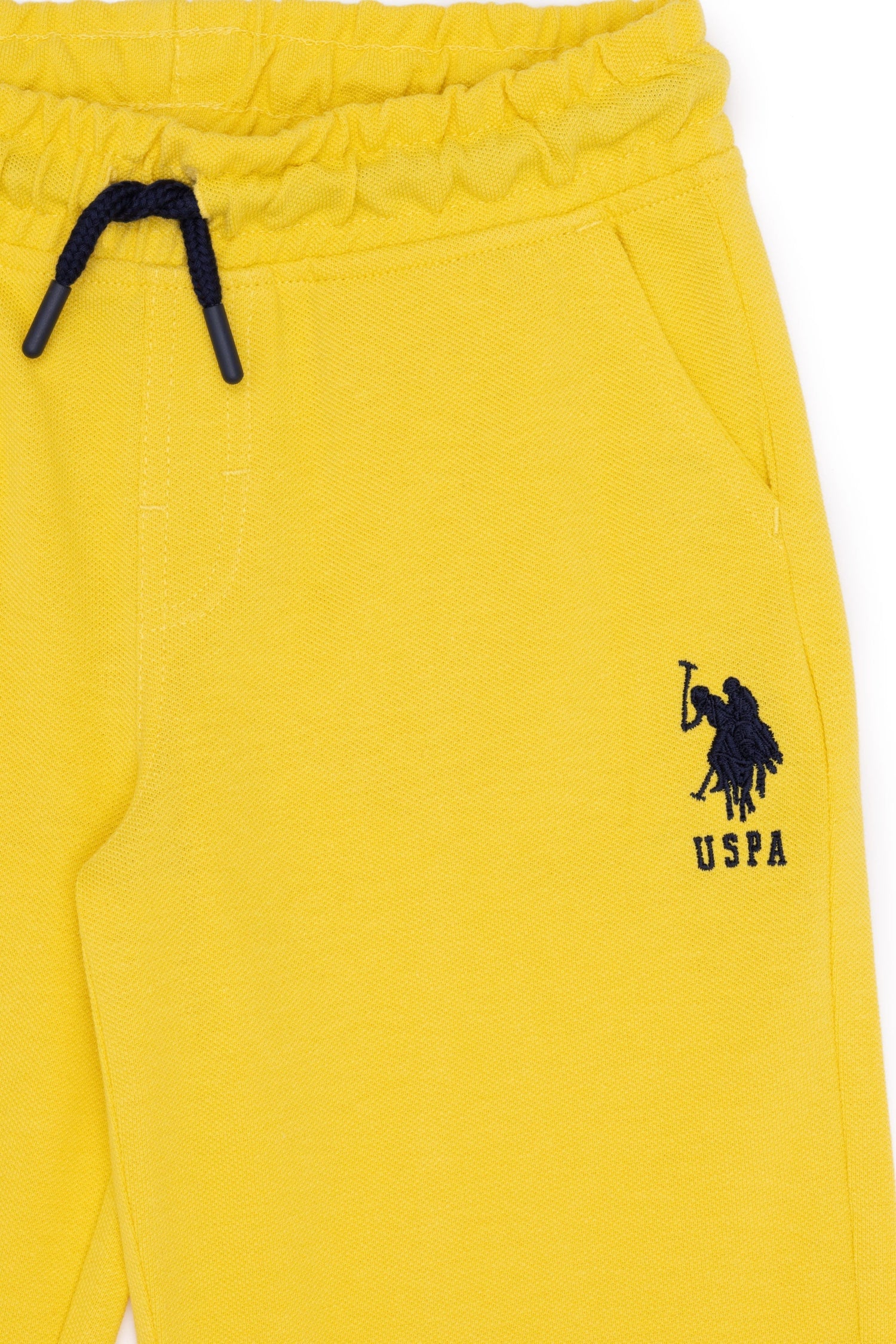 Yellow Knitted Shorts With Black Drawstrings - BEVAVA