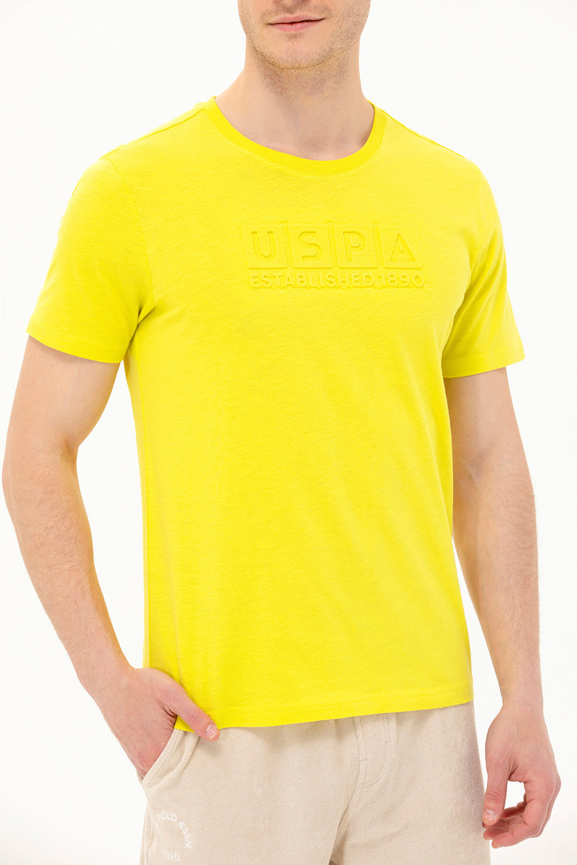 Yellow Round Neck Short Sleeve T-Shirt - BEVAVA